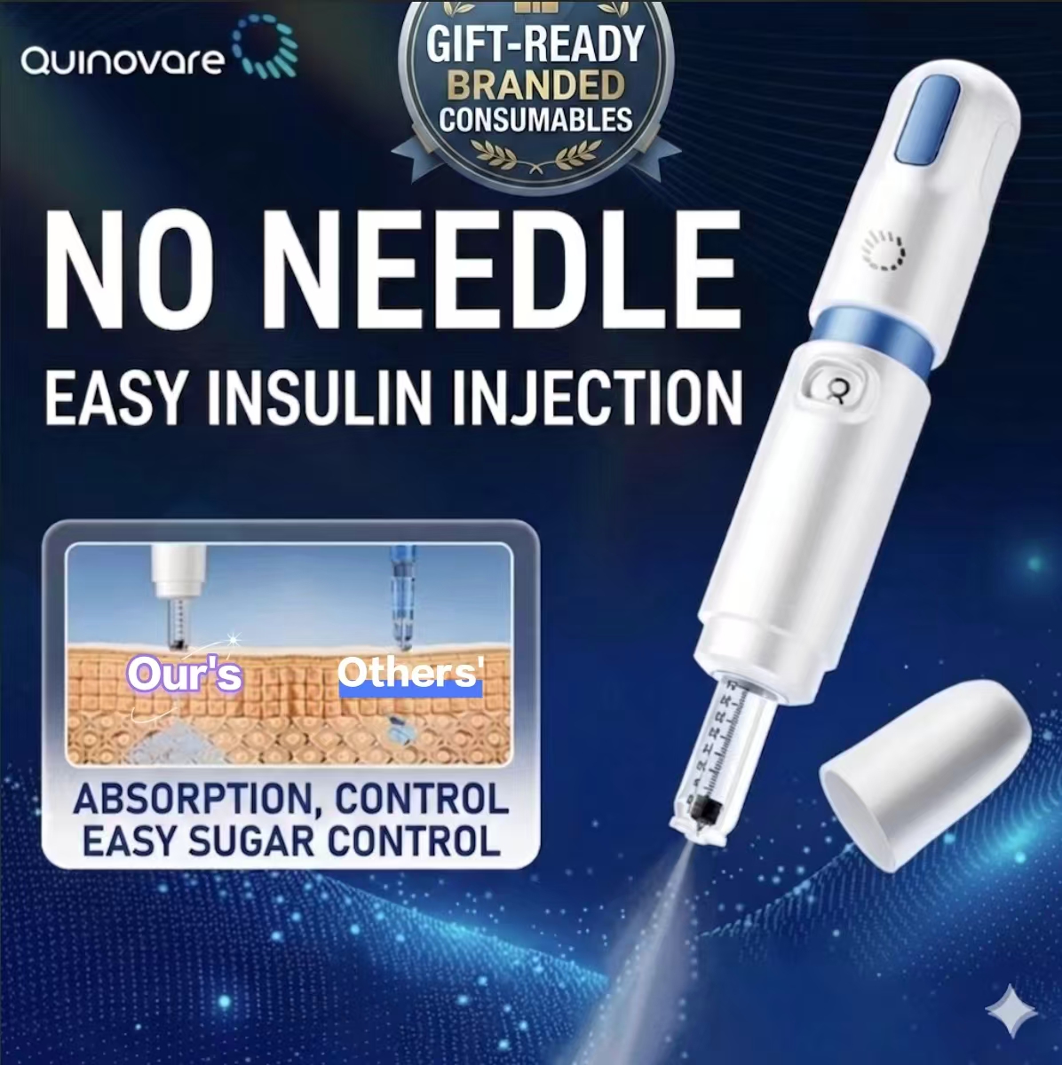 Needle-free insulin / peptide pen