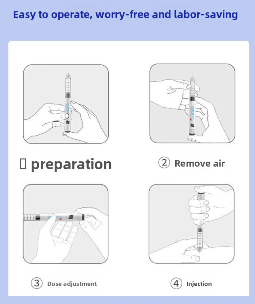 Disposable Insulin / peptide Injection Pen,3ml High Precision Dose Device, weight loss Adjustable Magic Pen (excluding medication)