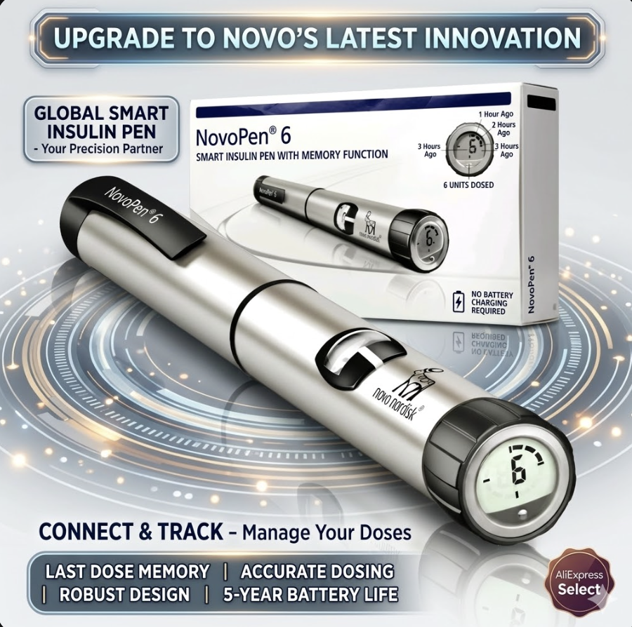 NovoPen 6 Smart Diabetic Insulin Pen NFC Memory Function,Accurate-Portable Health Monitor Assistant & Reliable Injection Device