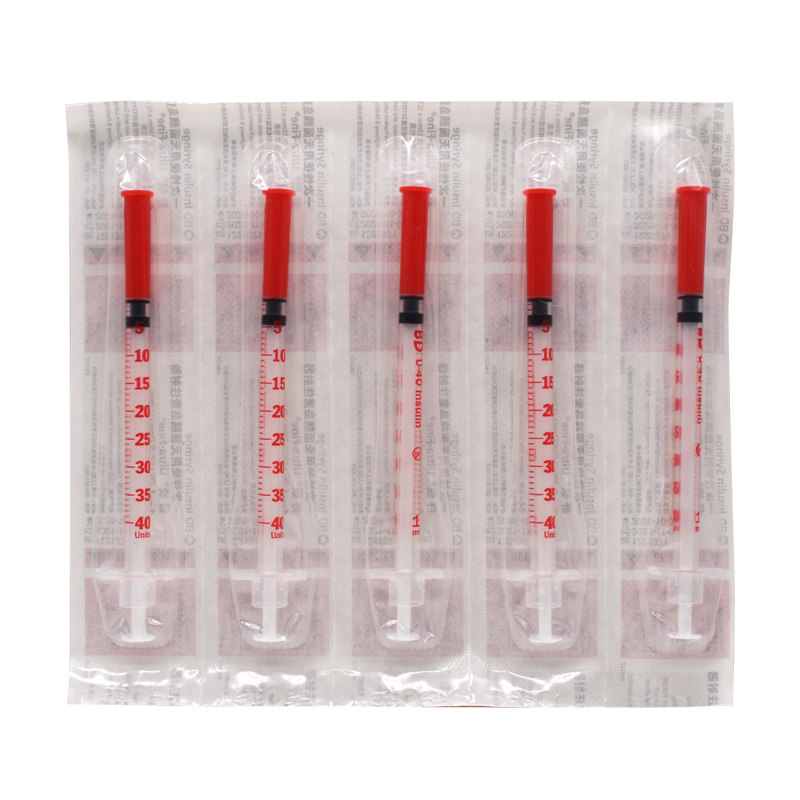 BD Ultra-Fine Insulin Syringe, disposable peptides injector 1ml–Sterile, single-use, painless individually wrapped for Diabetes