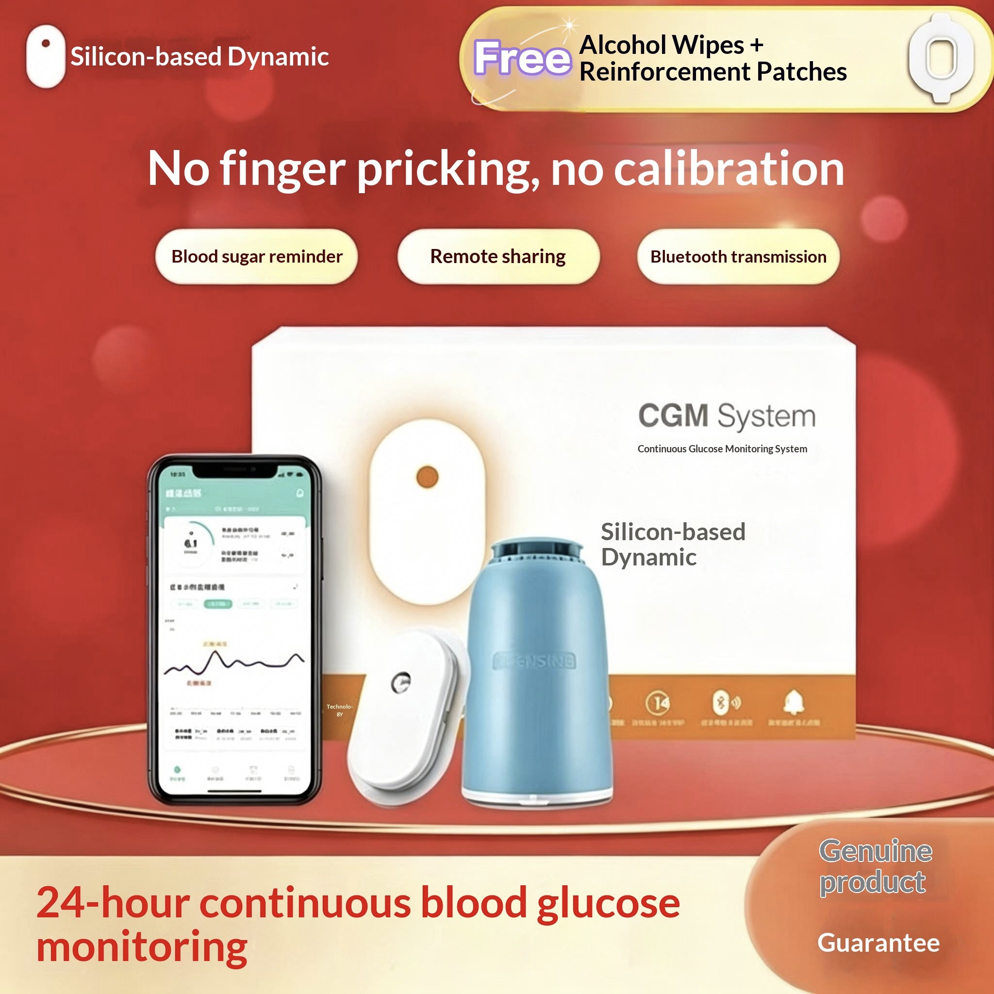 Dynamic Blood (CGM) Glucose Monitor Dynamic Continuous Glucose Monitoring System Glucose Sensor Libre